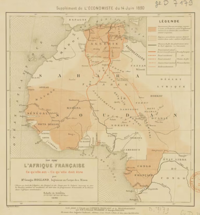 خريطة إفريقيا الفرنسية 1890