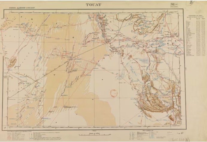 خريطة توات 1914 من الأرشيف العسكري الفرنسي